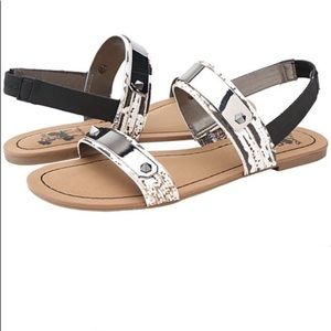 Circus by Sam Eldelman Metallic Brynn Faux Snake Skin Sandals
